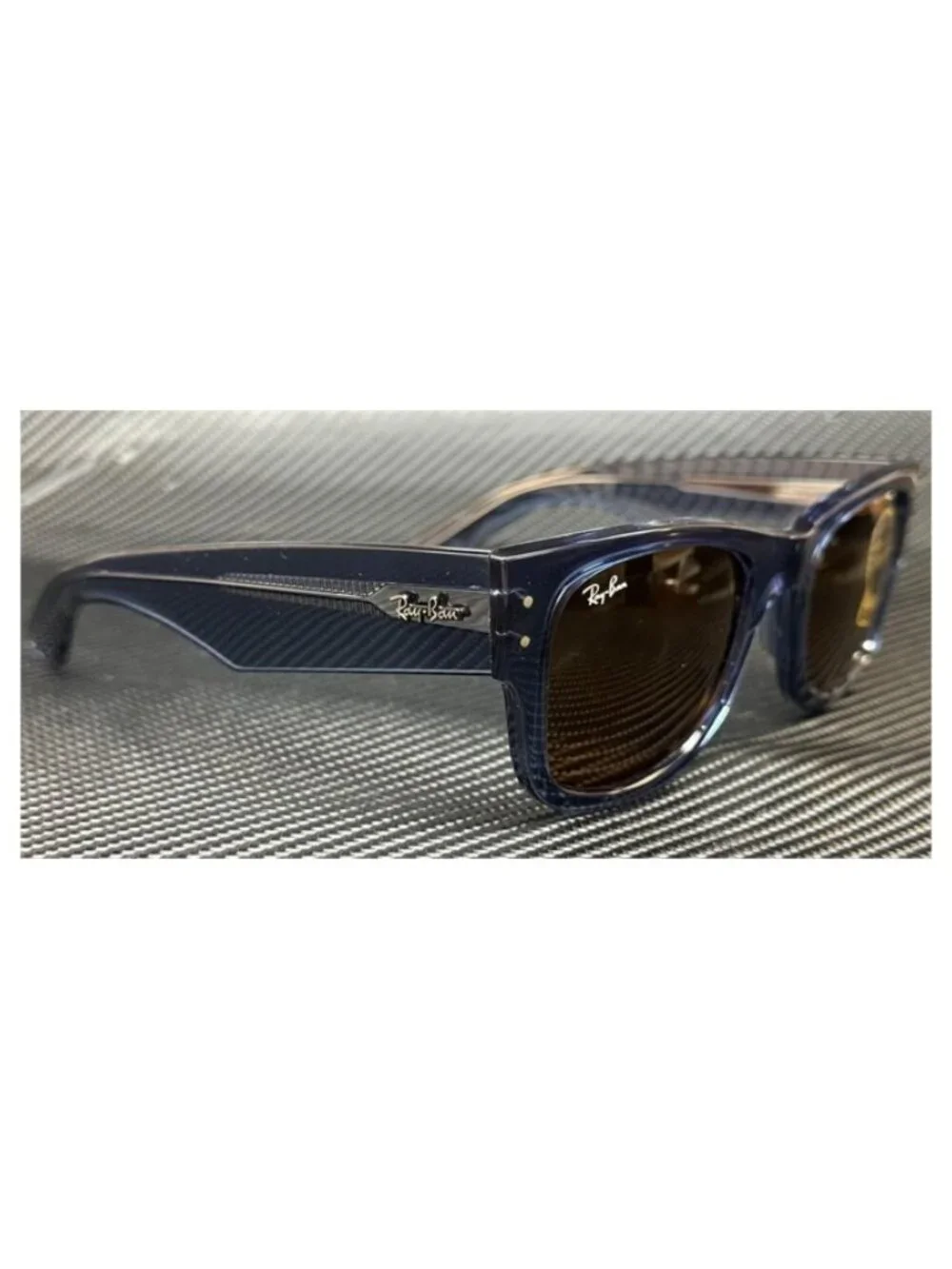 New Blue Men Blue Transparent Mega Wayfarer Sunglasses 51-21-145